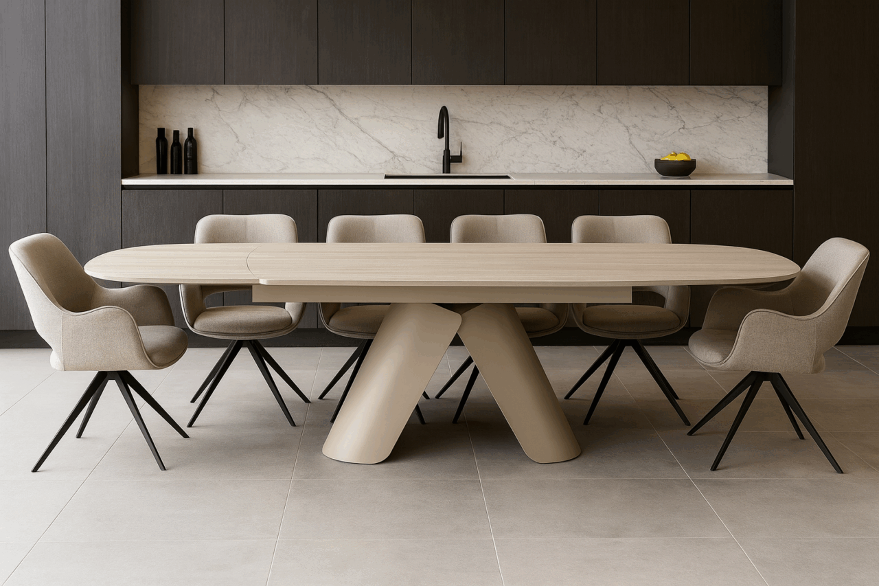Giani Ceramic Table With Two End Extensions - Image 3